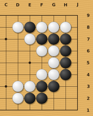 Go-Problem: Rank 20K, Black To Play, 3 Approaches